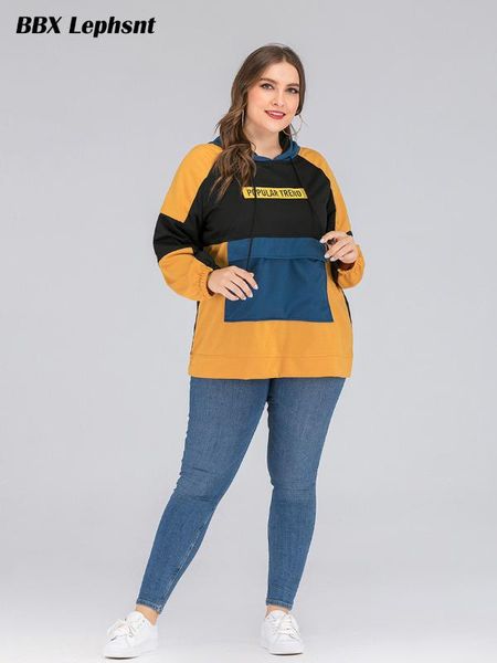 

plus size 2020 spring autumn long sleeved hoody women big pocket patchwork hoodies female loose sweatshirts casual pullovers, Black