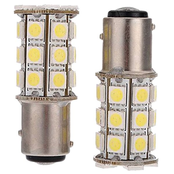 

2 х 1157-t25 bay15d p21 / 5w 27 smd 12v led стоп-сигнал белый свет