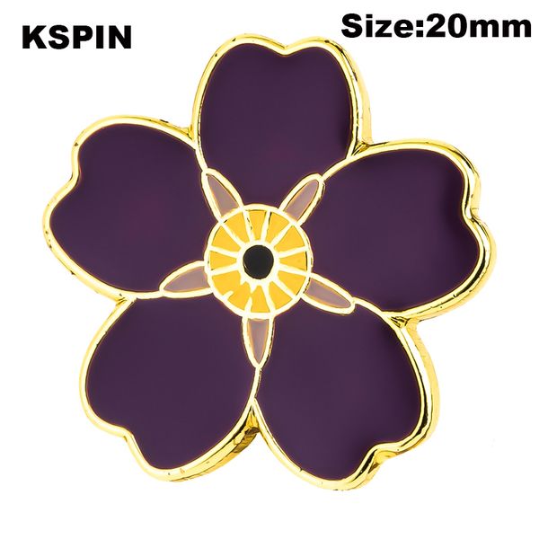 

purple flower badges lapel pins brooches, Gray