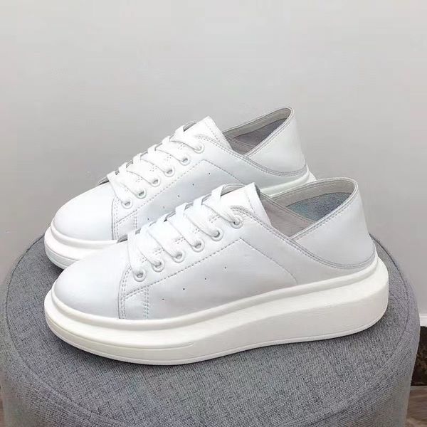 

summer shoes ladies casual female sneakers round toe women's genuine leather footwear modis platform 2020 moccasins new, Black