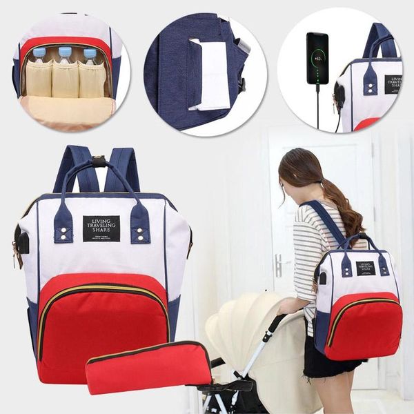 

zipper mummy diaper bags maternity shoulder handbags large capacity women travel backpacks waterproof baby nappy nursing bags