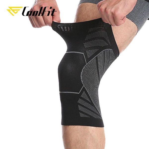 

coolfit 1pcs эластичные наколенники нейлон спорт фитнес kneepad фитнес снасти коленной brace бег баскетбол волейбол поддержка, Black;gray