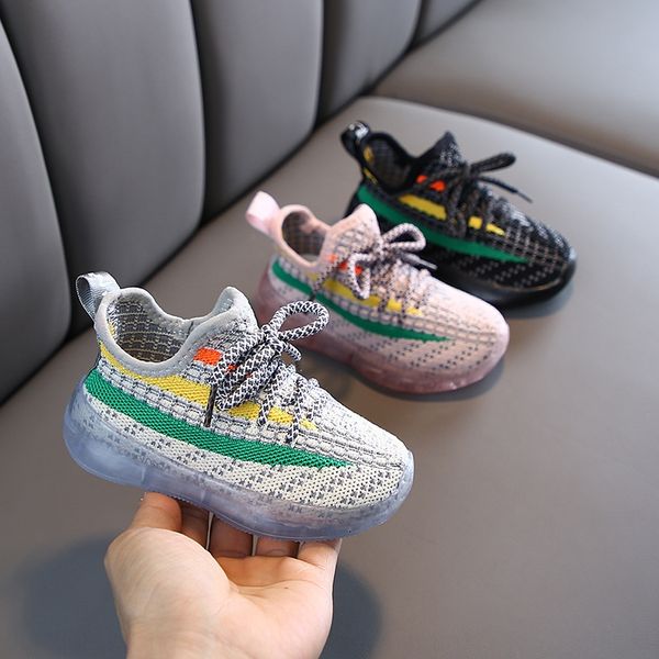 

girls' coconut sneakers baby sports fashionable boys' sports mesh children's mesh breathable autumn coconut shoes baby shoes, Black