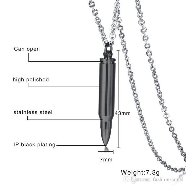 

steel f182 gift- order pendants stainless chain pendant necklaces bullet head day whole valentine's mixed men's fashion accesories