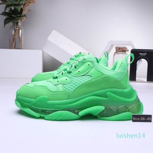 

2019 paris triple-s 17fw crystal bottom green luxury dad shoes platform triple s sneakers for mens women vintage old grandpa trainer l14, Black