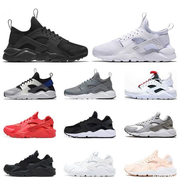

new huarache 4.0 1.0 classical triple white black red running shoes for mens women breathable fashion sports sneaker trainers size 36-45