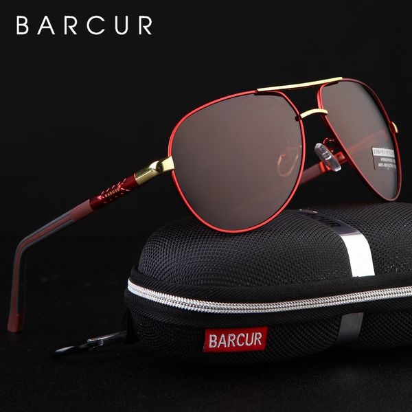 

barcur aluminum magnesium men's sunglasses polarized coating mirror glasses oculos male eyewear accessories for men, White;black