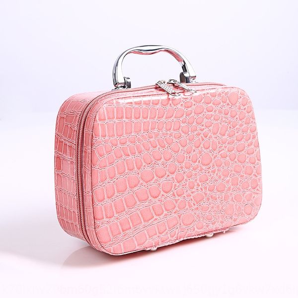 

korean style stone pattern portable pu portable large capacity suit travel cosmetic case cosmetic case toiletries storage box, White