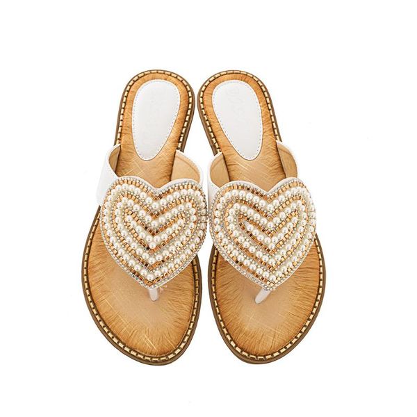 

breathable flip flops girl release sandals fashion release women's soft slippers summer pearl rhinestones sandals 2020, Black