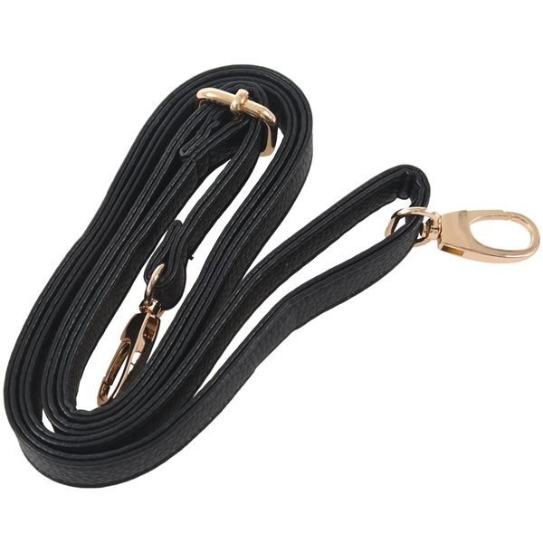 

women's pu leather adjustable messenger bag strap black