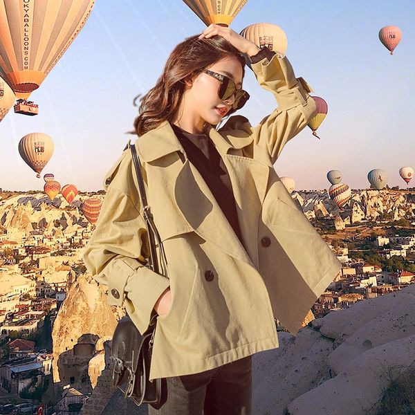 

ветровка женская зеленый пальто пальто короткий coatwindbreaker короткий coatsmall потерять leisurestyle маленький костюм женский 2020 осень, Tan;black