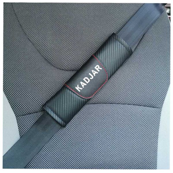 

car styling 2pcs fashion carbon fiber leather car seat belt cover seat belt shoulder pad accessories for kadjar