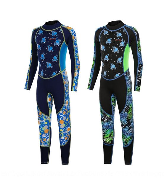 

wyfzi children warm diving diving suit wetsuit boys girls winter winter warm snorkeling clothes one-piece rashguard in the big baby swimwear, Gray;blue
