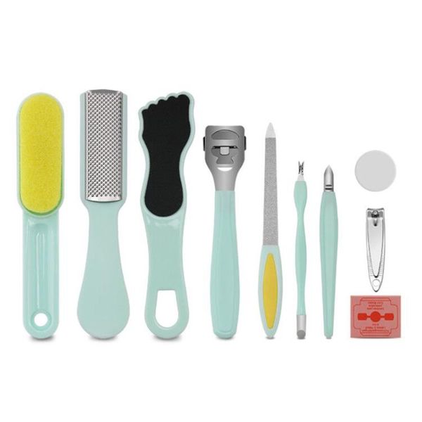 

10pcs pedicure care kit foot care tools stainless steel foot file callus remover rasp toenail clipper