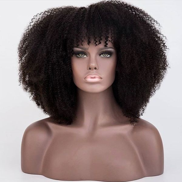 

kinky curly wig u part wig human hair wigs brazilian remy 150 density glueless human hair wig for black women, Black;brown