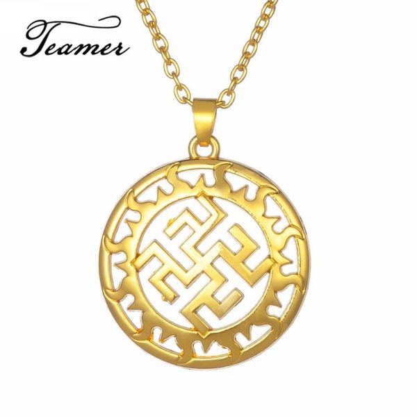 

teamer sun viking pedant&necklace circle spells insignia triquetra supernatural amulet wicca jewelry, Silver