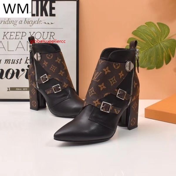

fashion thick with pointed high heels ankle boots riding rain boot boots booties sneakers dress shoes, Black;green