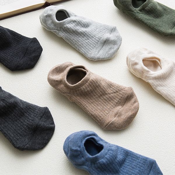 

arx3u весна-лето нового сплошного цвета хлопок мужского случайный невидимый лодыжки силикон хлопок носок опрятный стиль универсален мужские, Pink;yellow