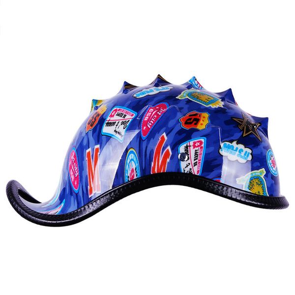 

helmet men and women scoop helmet half retro locomotive tilt electric car personality light type