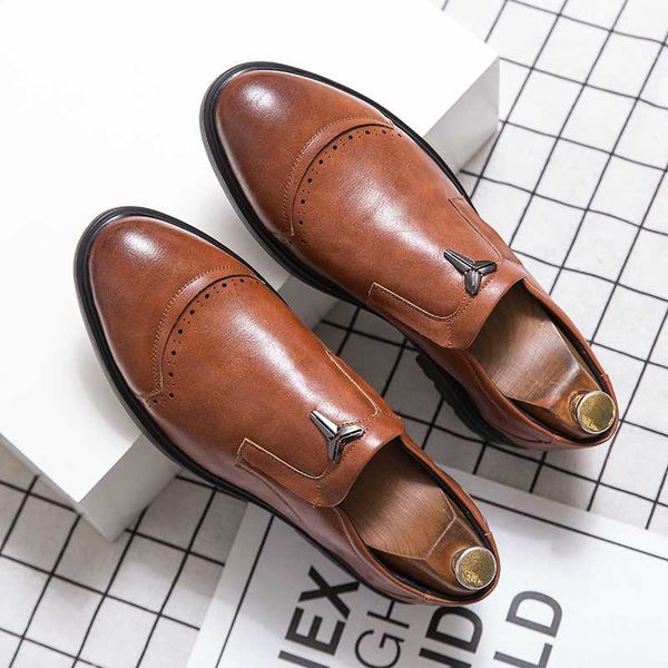 

men shoes leather brown comfort brand fashion loafers shoes men wedding luxury designer zapatos hombre, Black