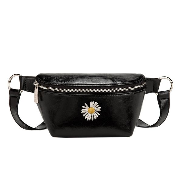 

new fashion luxury designer cute beautiful daisy flower zipper leather waist bag handbag evening party bags for woman girls