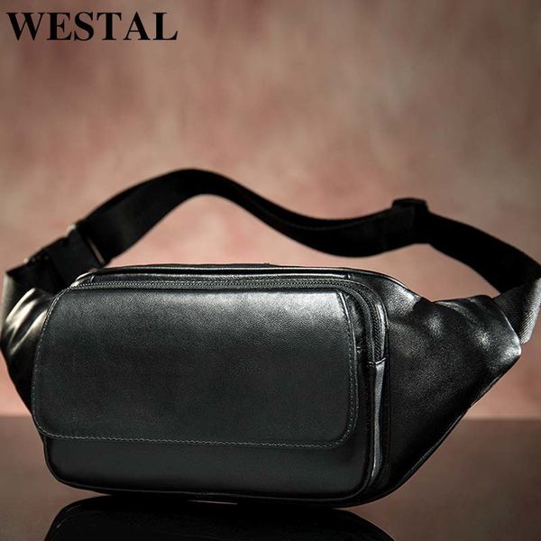 

westal овцы из натуральной кожи мужские сумки на пояс пояс мужчины талии обновления мужской fanny pack black small hip / bum сумка кожа тали