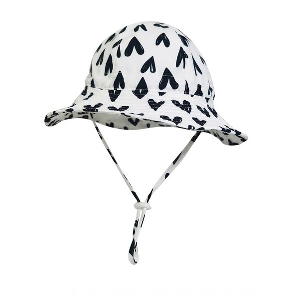 

bin new xia er children's love printing baby cap baby cap beach sun hat big eaves girl's children's hat, Blue;gray