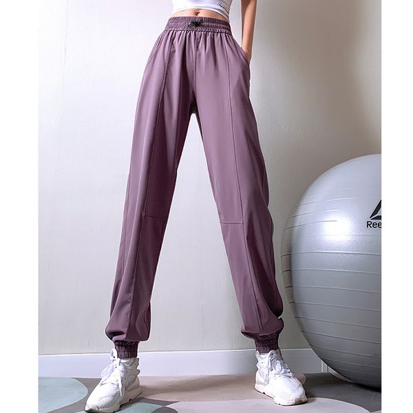 

loose gymnastic pants female quick-drying running ankle banded pants summer thin section slimming high-waisted yoga, Black;blue