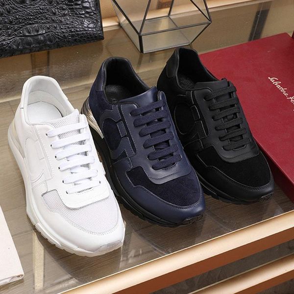 

fashion sneakers mens shoes outdoor walking lightweight sports shoes lace -up low plus size casual men shoes drop ship, Black