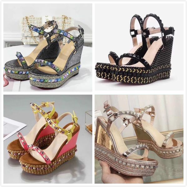 

fashion summer espadrilles women sandals heel pointed fish mouth gladiator sandal hemp rope lace up platform shoes, Black