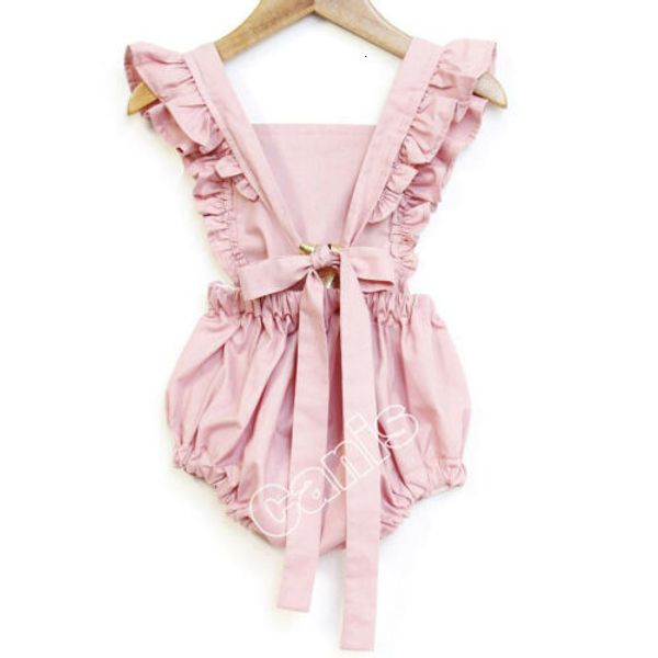 

summer casual solid pink infant baby girl solid ruffle romper bodysuit jumpsuit clothes outfits, Blue