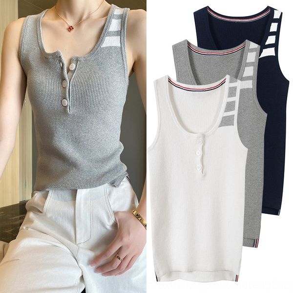 

synnn 2020 summer women's new sleeveless knitted vest vestcotton slim vest solid color fashionable sports style slimming all-match thre, Camo