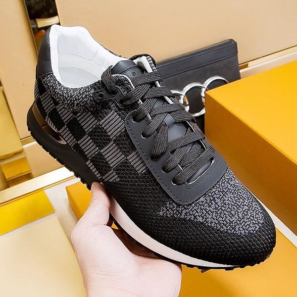 

breathable men shoes luxury rubber soles zapatos de hombre run away sneaker fashion type footwears luxury sports shoes with box drop ship, Black