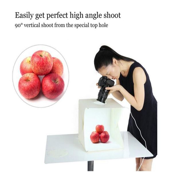 

quality30cm mini folding pgraphy stutio led light softbox portable desksoft box with switch usb cable 4 color background
