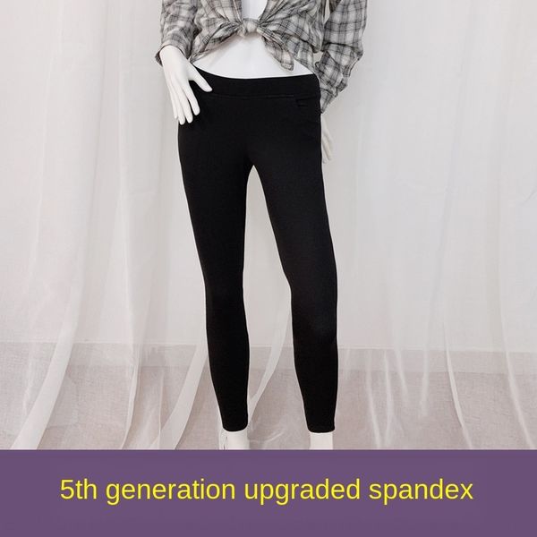 

ioeif women's body-shaping leggings nine points inside and tight pencil tight pantsoutside can wear leggings high elastic black and whi, Black;brown