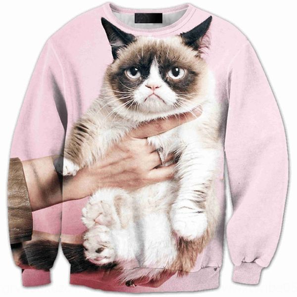 

мужская 3d розовый кот пуловер треугольник напечатанный свитер с длинным рукавом пуловер моды бренд мужской свитер -0166, Black