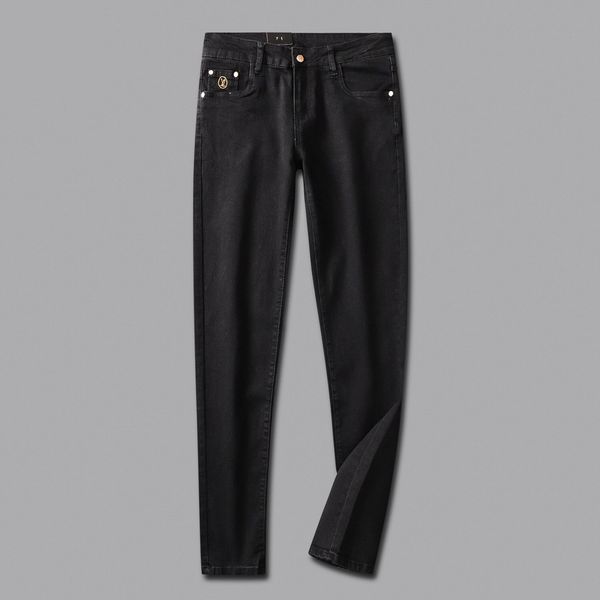 

2020ss европейские и американские мужчины сделали старые джинсы приталенной версию рваного персонализированного мотоцикла джинсы, мужской мо, Blue