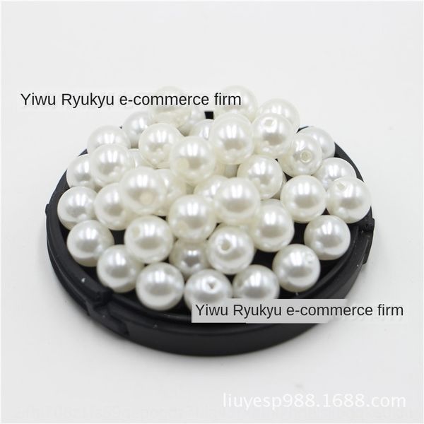 

uwmgg abs straight hole imitation diy accessories loose beads diy accessories pearl high brightness environmental protection pearl plastic b, Silver