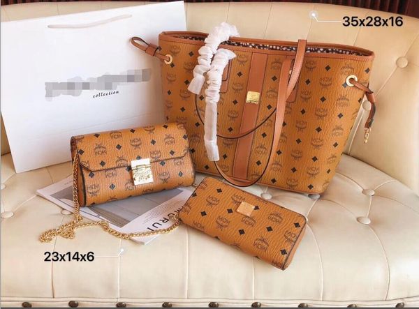 

2020 new shoulder bags three piece set purs classic handbags women bag leather lady messenger bag satchel cross body bag lady package purse