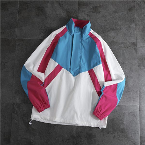 

2020 new arrival mens jackets autumn windbreakers mens womens outdoor sport running jacket contrast color half ziper coats ae1 2050805v, Black;brown