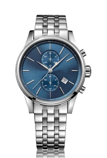 Роскошные часы для мужского хронографа наручные часы Японское кварцевое движение Стальное браслет мужские модные наручные часы Men's Desinger