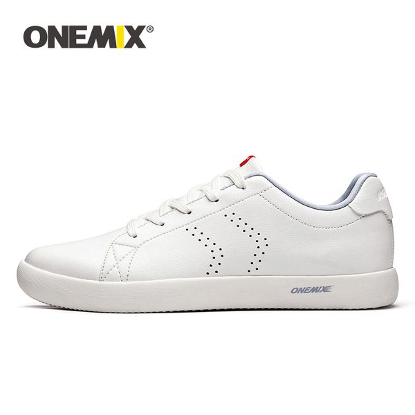 

onemix 2020 new couple skateboarding shoes women white flats college korean style leather breathable men casual sneakers jogging shoes, Black