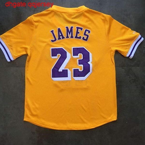 

men'ss lebronn #23 mitchell & ness yellow short sleeve, Gray