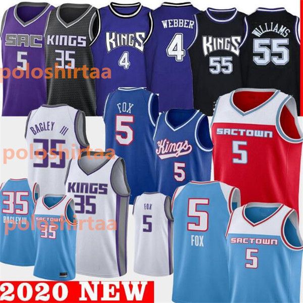 

ncaa deaaron 5 fox basketball jersey jason 55 williams chris 4 webber mens university shirt stitched college jerseys, Black;red