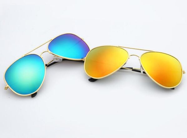 

factory wholesale latest classic style metal frame colored mirror men and womens designer sunglasses accessories glasses, Silver