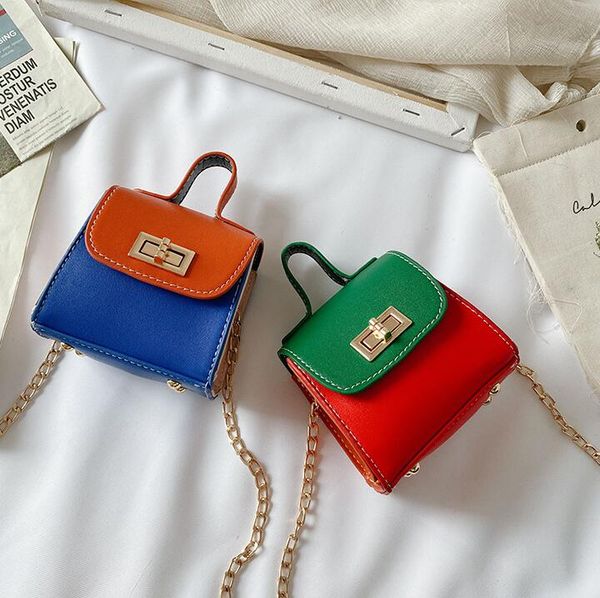 

children crossbody mini chain shoulder bags baby fashion handbags girl two-tone small cute bag