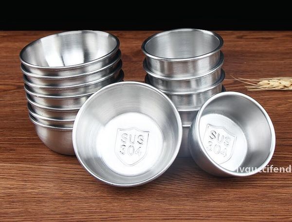 

stainless steel sauce cup reusable tomato sauce container dipping bowl for fast food restaurant bar home
