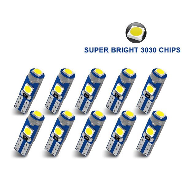 200 pcs T5 Lulb Dash Dash Dash Lights White 3SMD Auto Truck Auto Strumento Indicatore Accessori per interni automatici 37 73 74 79 70