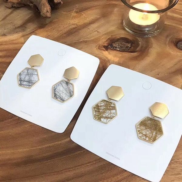 

mengjiqiao new fashion irregular geometric metal square drop earrings transparent metal pendientes mujer moda jewelry, Silver