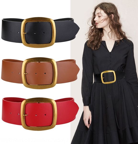 

korean style leather wide belt leather waist seal women's fashion decoration dress dress waist wide belt women's style, Black;brown